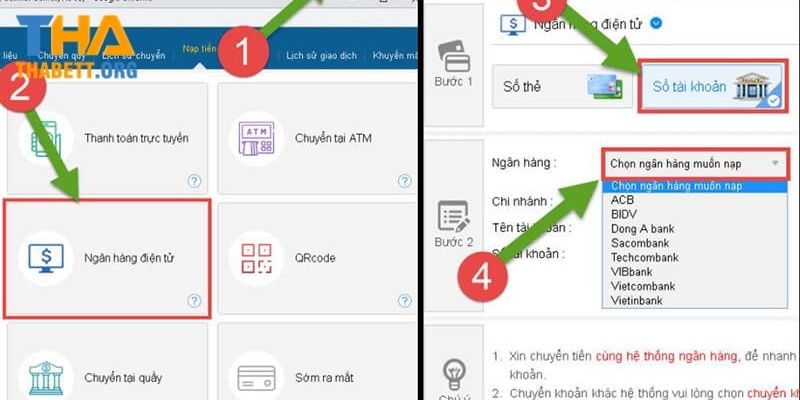 Nạp tiền vào Thabet cực nhanh qua cây ATM 